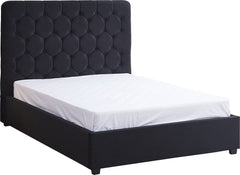 Madison 4'6" Ottoman Bed - Black Velvet Fabric