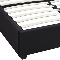 Madison 4'6" Ottoman Bed - Black Velvet Fabric
