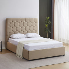 Madison 4'6" Ottoman Bed - Fawn Velvet Fabric