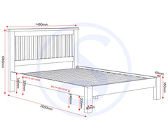 Windsor 4'6" Low End Bed - Pebble Grey/Oak