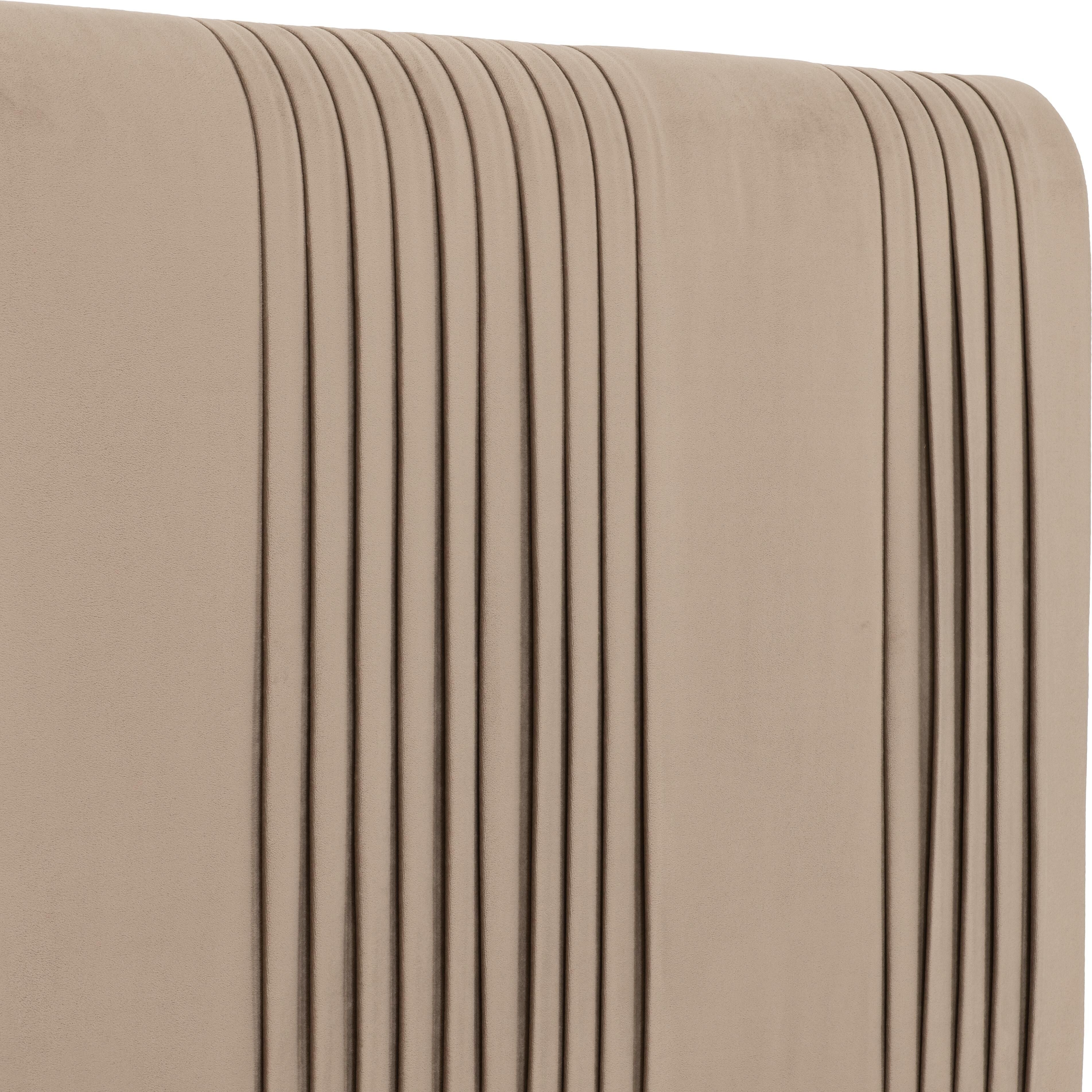 Maine 4'6" Bed - Taupe Velvet Fabric