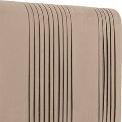 Maine 4'6" Bed - Taupe Velvet Fabric