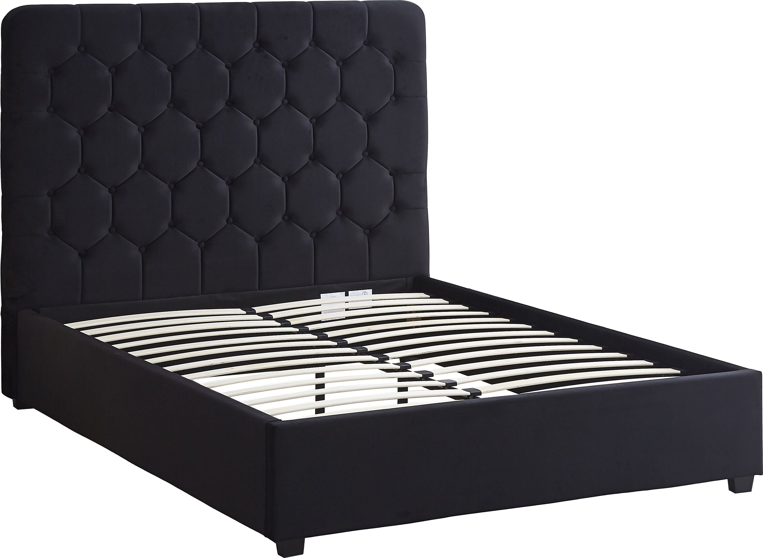Madison 5' Bed - Black Velvet Fabric