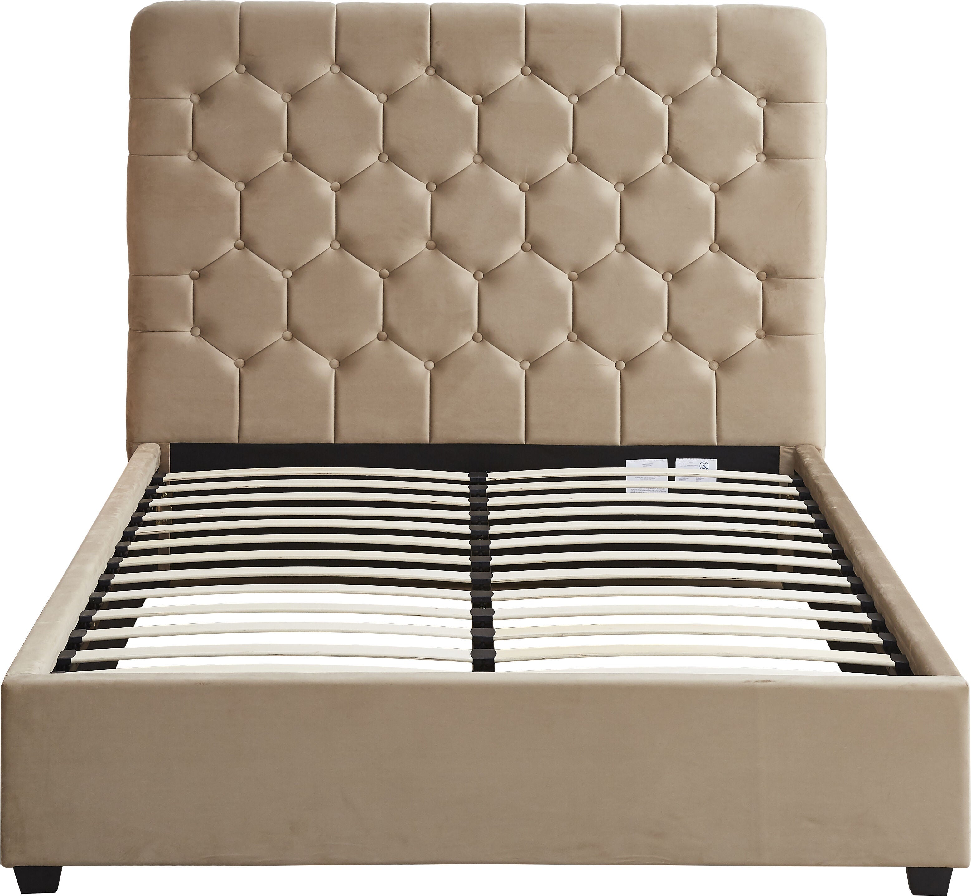 Madison 5' Bed - Fawn Velvet Fabric