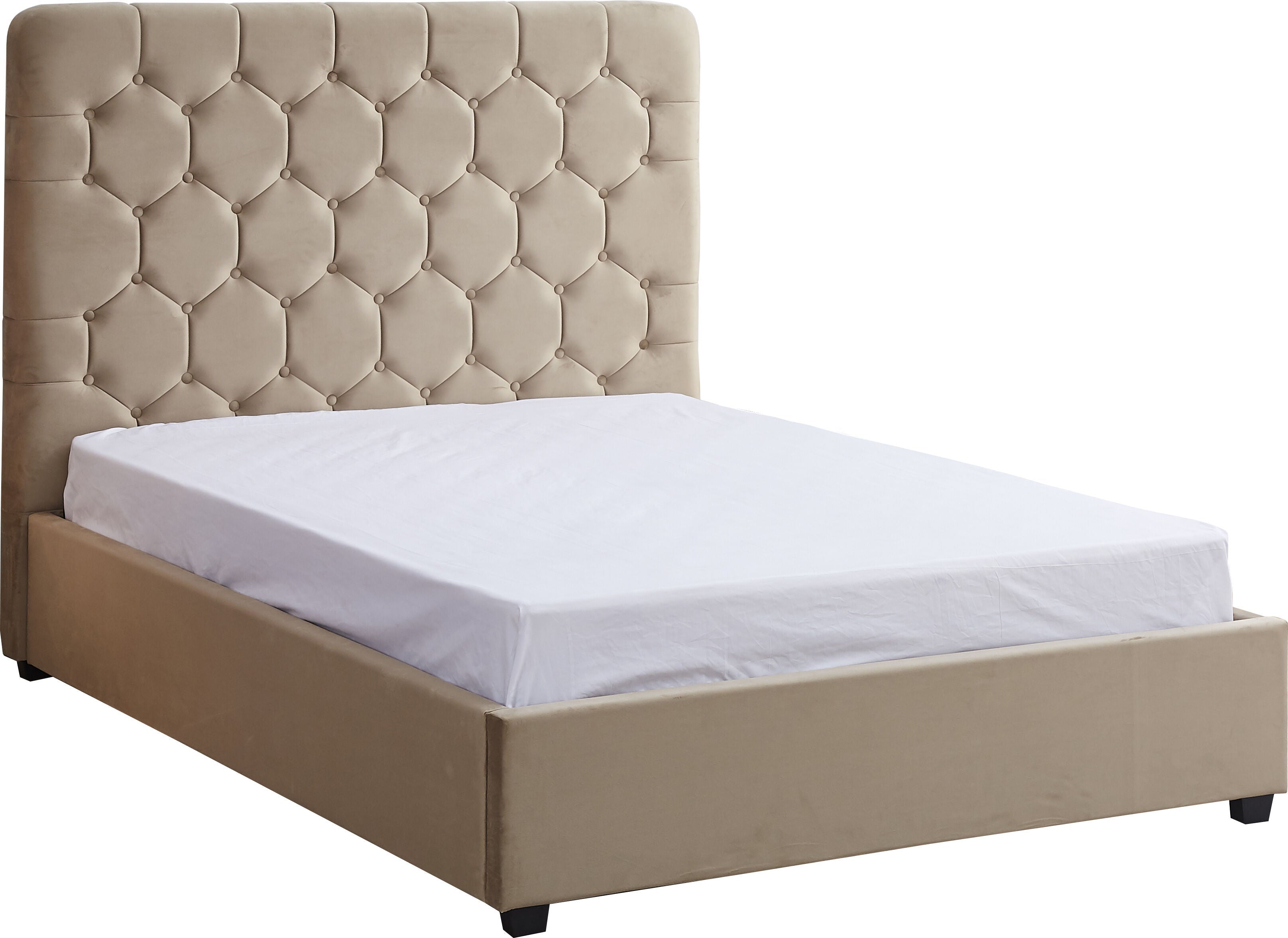 Madison 5' Ottoman Bed - Fawn Velvet Fabric