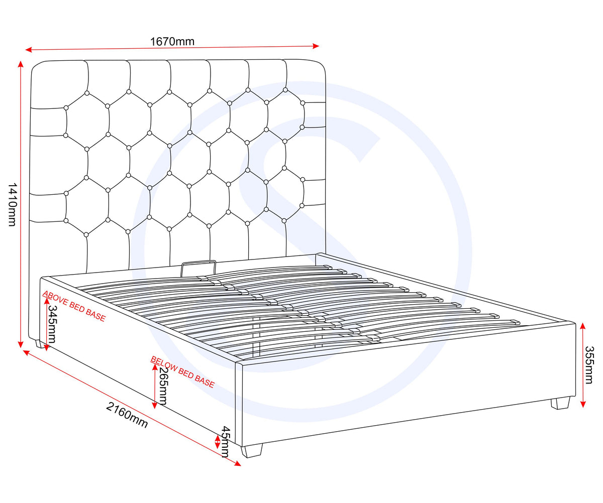 Madison 5' Ottoman Bed - Fawn Velvet Fabric