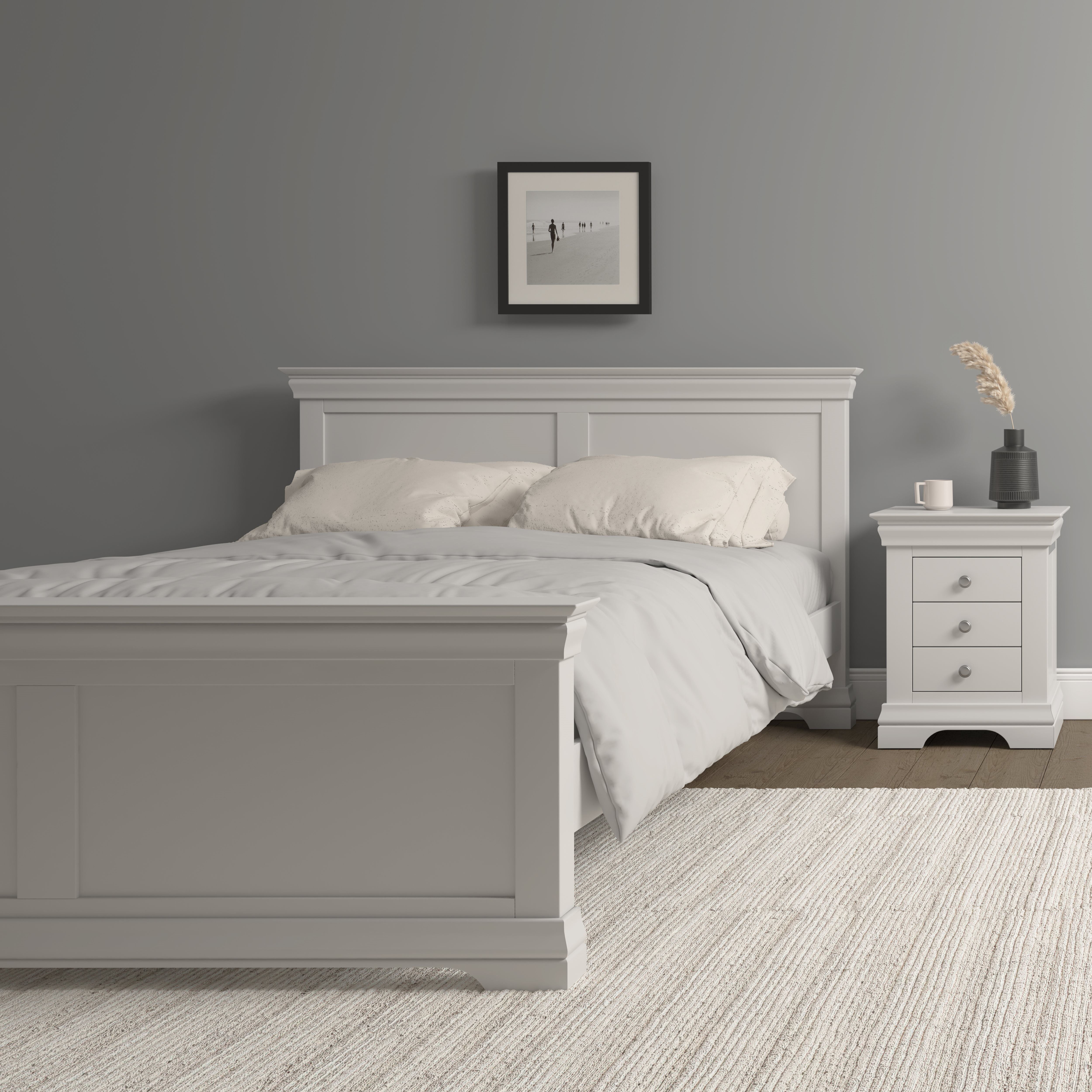 Bordeaux 5' High End Bed - Ivory