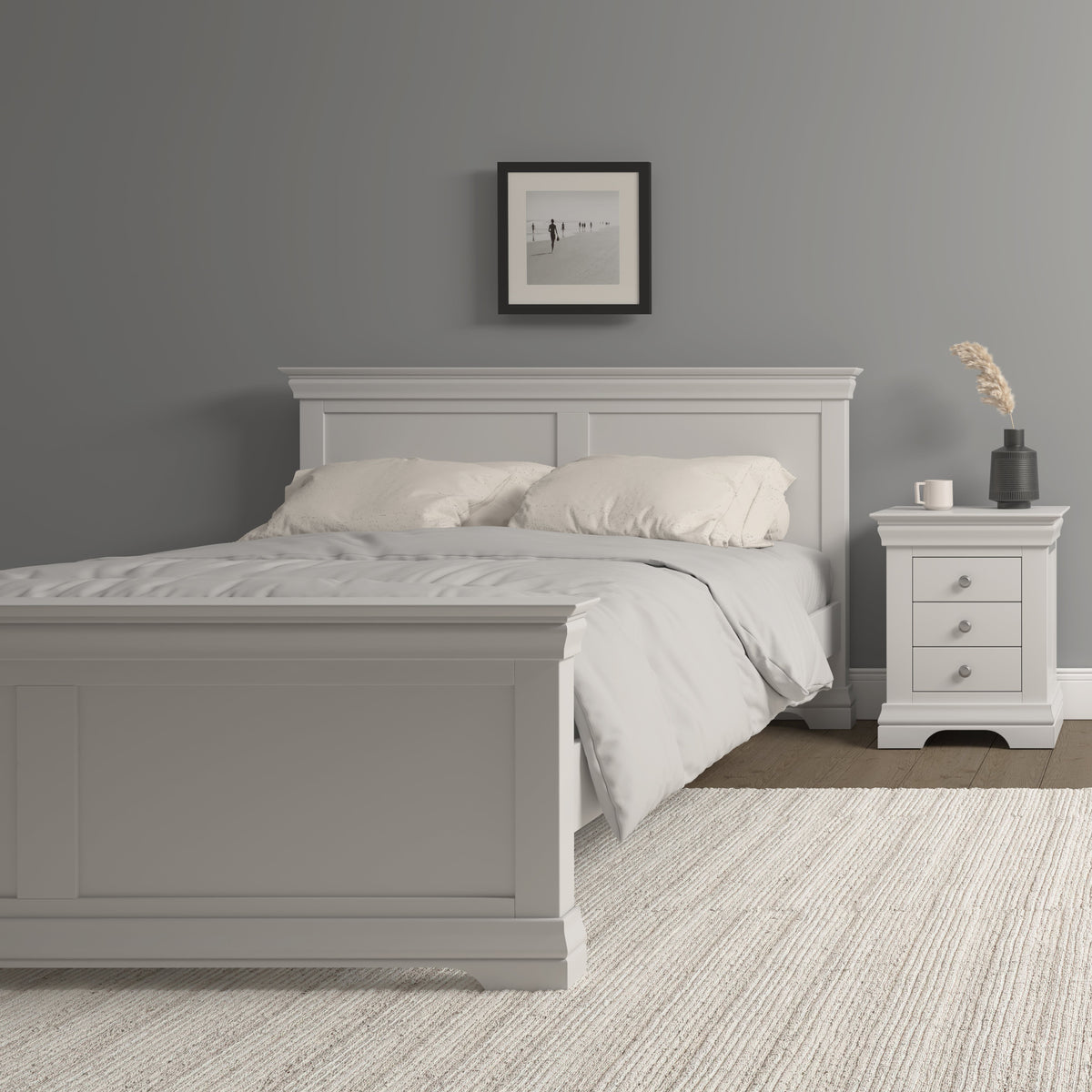Bordeaux 5' High End Bed - Ivory