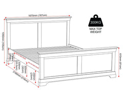 Bordeaux 5' High End Bed - Ivory