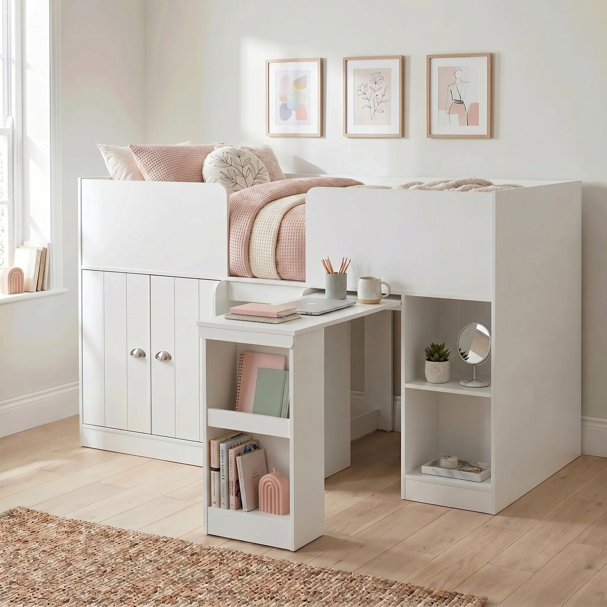 Orlando Study Bunk - White