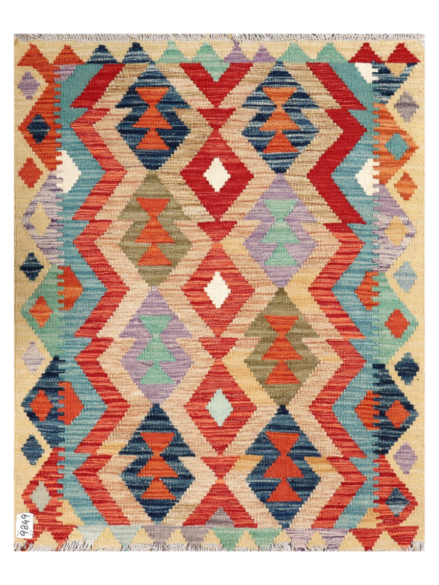 Asman-i Ferozayi, Maimana Kilim - 116 × 92 cm (3'10" x 3'0")
