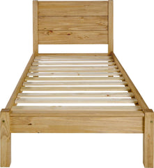 Barton 3' Single Bed - Waxed Pine Wood