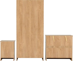 BELLINGHAM 3 DRAWER CHEST - OAK EFFECT VENEER