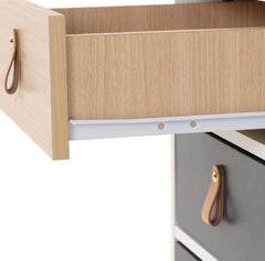 BROOKLYN 3 DRAWER BEDSIDE - OAK EFFECT/GREY