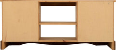 CORONA 2 DOOR FLAT SCREEN TV UNIT - DISTRESSED WAXED PINE