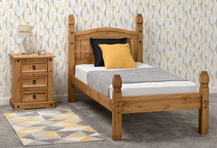 CORONA 3' BED LOW FOOT END - DISTRESSED WAXED PINE