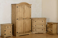 CORONA 4 DRAWER DRESSING TABLE - DISTRESSED WAXED PINE