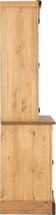 CORONA 4'6" BUFFET HUTCH - DISTRESSED WAXED PINE/CLEAR GLASS