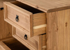 CORONA COMPUTER DESK - DISTRESSED WAXED PINE