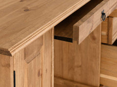 CORONA COMPUTER DESK - DISTRESSED WAXED PINE