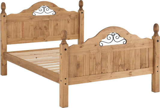 CORONA 5' BED HIGH FOOT END - DISTRESSED WAXED PINE