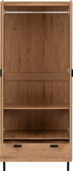 LEON 2 DOOR 1 DRAWER WARDROBE - MEDIUM OAK EFFECT