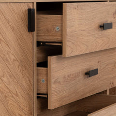 LEON 2 DOOR 3 DRAWER SIDEBOARD - MEDIUM OAK EFFECT
