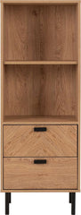 LEON 2 DRAWER 2 SHELF CABINET - MEDIUM OAK EFFECT