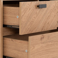 LEON 3+2 DRAWER CHEST - MEDIUM OAK EFFECT