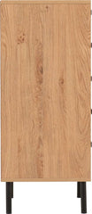 LEON 5 DRAWER NARROW CHEST - MEDIUM OAK EFFECT