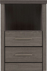 LISBON 2 DRAWER BEDSIDE - BLACK WOOD GRAIN
