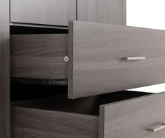 LISBON 4 DOOR WARDROBE - BLACK WOOD GRAIN