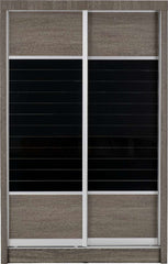 LISBON 2 DOOR SLIDING WARDROBE - BLACK WOOD GRAIN
