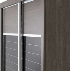 LISBON 2 DOOR SLIDING WARDROBE - BLACK WOOD GRAIN