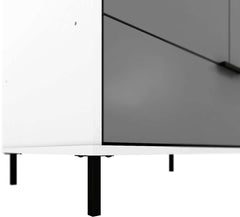 MADRID 2 DOOR 1 DRAWER MIRRORED WARDROBE - GREY/WHITE GLOSS