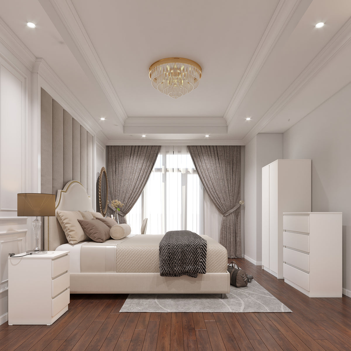 MALVERN 2 DOOR WARDROBE BEDROOM SET - WHITE