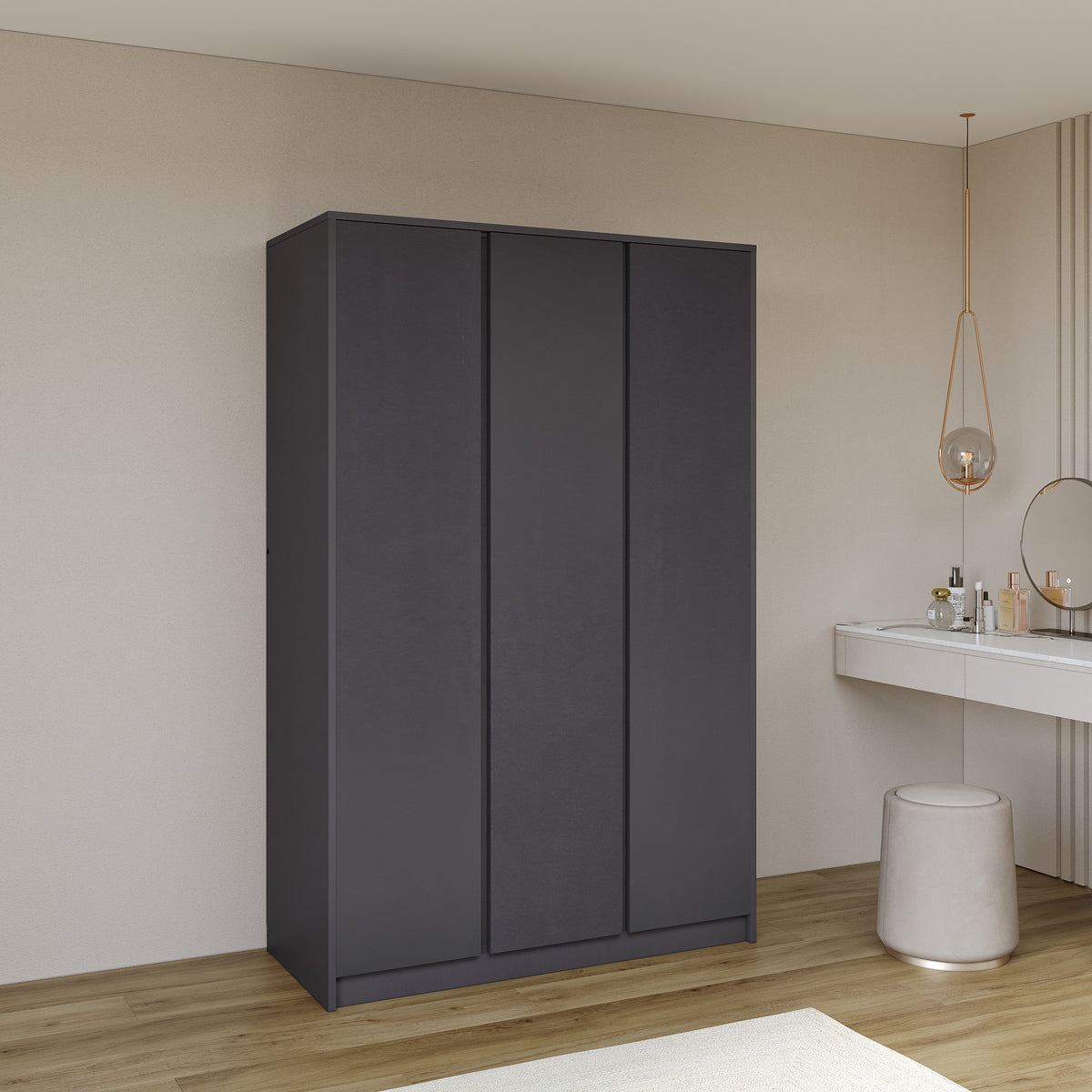 MALVERN 3 DOOR WARDROBE - GREY