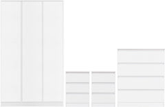 MALVERN 3 DOOR WARDROBE BEDROOM SET - WHITE