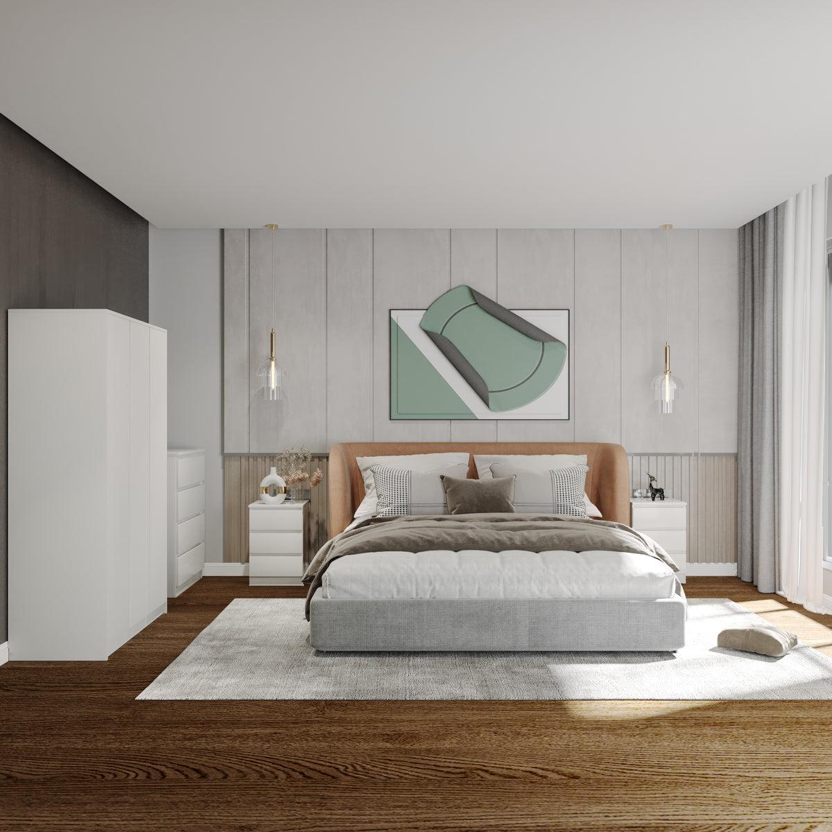 MALVERN 3 DOOR WARDROBE BEDROOM SET - WHITE