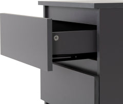 MALVERN 3 DRAWER BEDSIDE - GREY