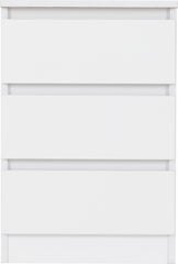 MALVERN 3 DRAWER BEDSIDE - WHITE