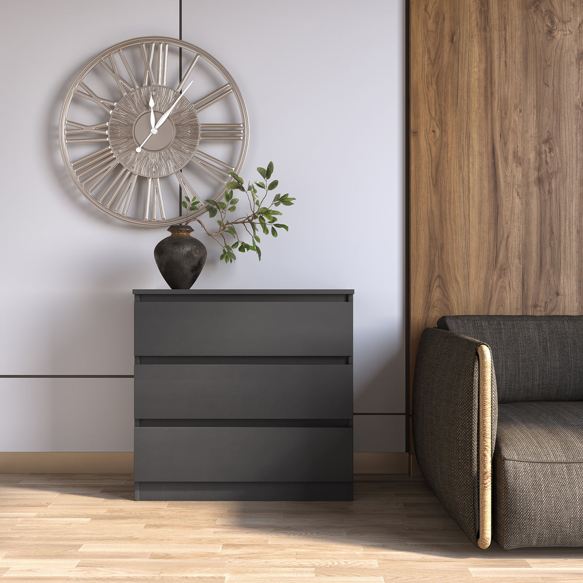 MALVERN 3 DRAWER CHEST - GREY