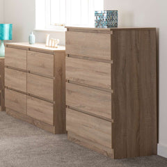 MALVERN 4 DRAWER CHEST - SONOMA OAK EFFECT