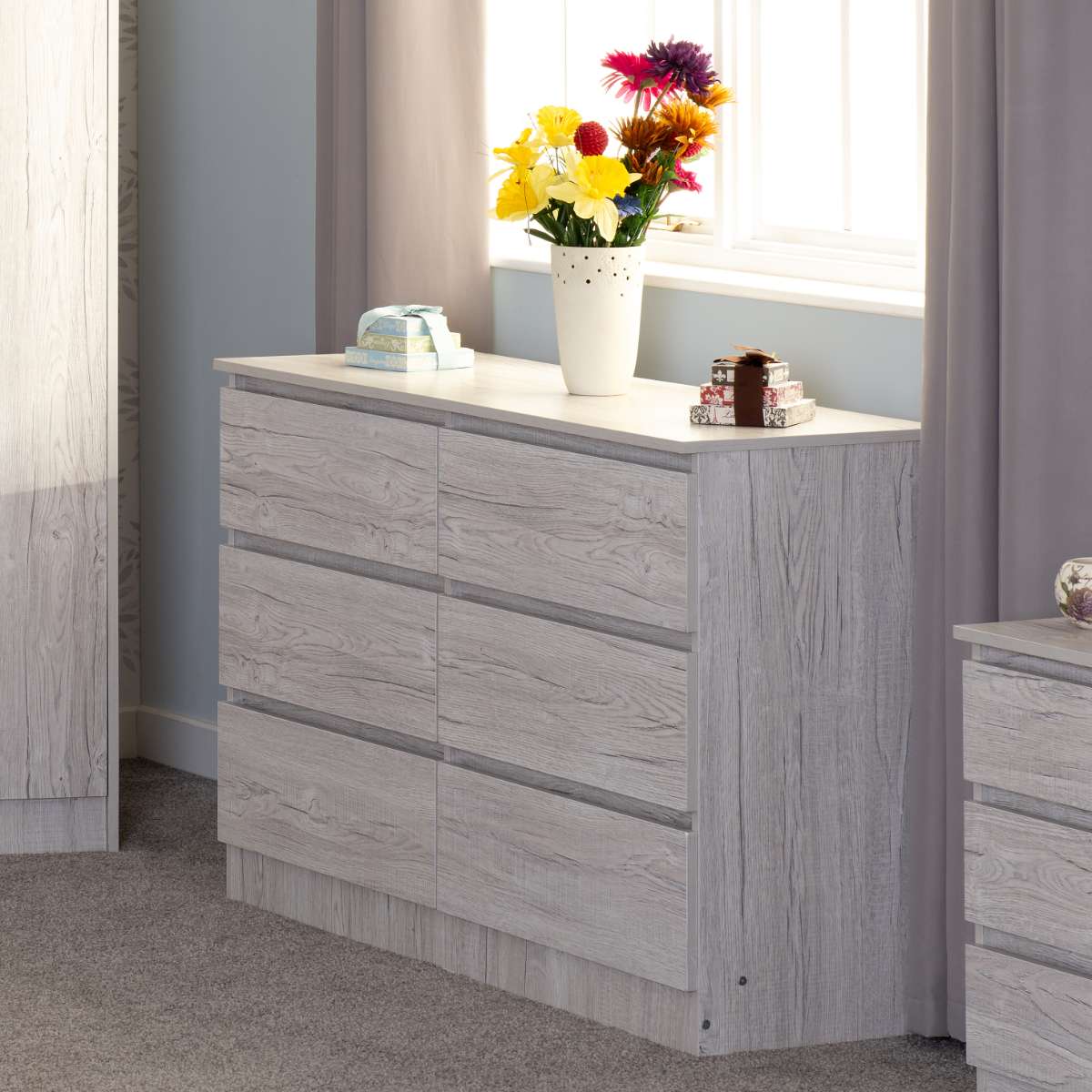 MALVERN 6 DRAWER CHEST - URBAN SNOW