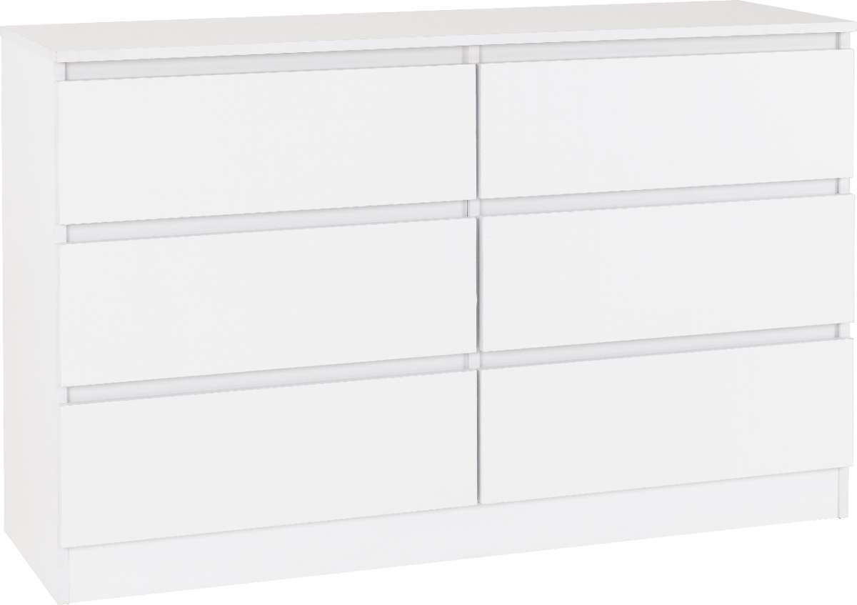 MALVERN 6 DRAWER CHEST - WHITE