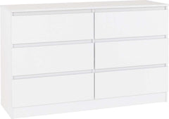 MALVERN 6 DRAWER CHEST - WHITE