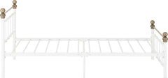 MARLBOROUGH 3' BED - WHITE/ANTIQUE BRASS