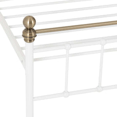 MARLBOROUGH 3' BED - WHITE/ANTIQUE BRASS