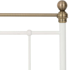MARLBOROUGH 3' BED - WHITE/ANTIQUE BRASS