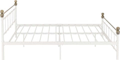 MARLBOROUGH 4'6" BED - WHITE/ANTIQUE BRASS